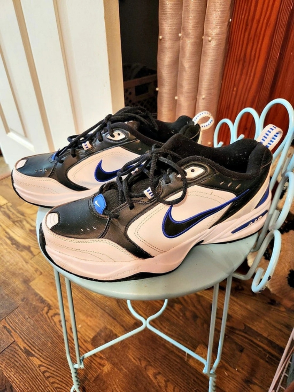 Nike Air Monarch IV Black Royal Blue IV Black & White US 11